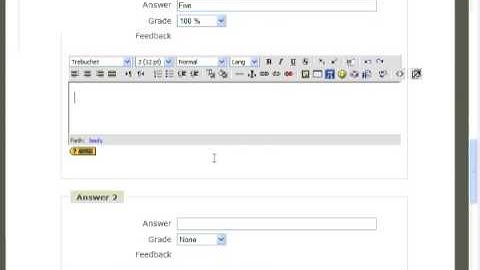 Moodle - Create Short Answer Question