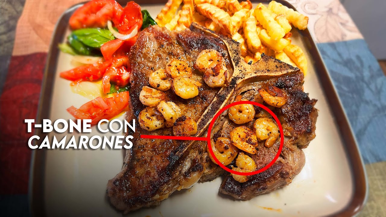 T-Bone con camarones | Cocina Fácil