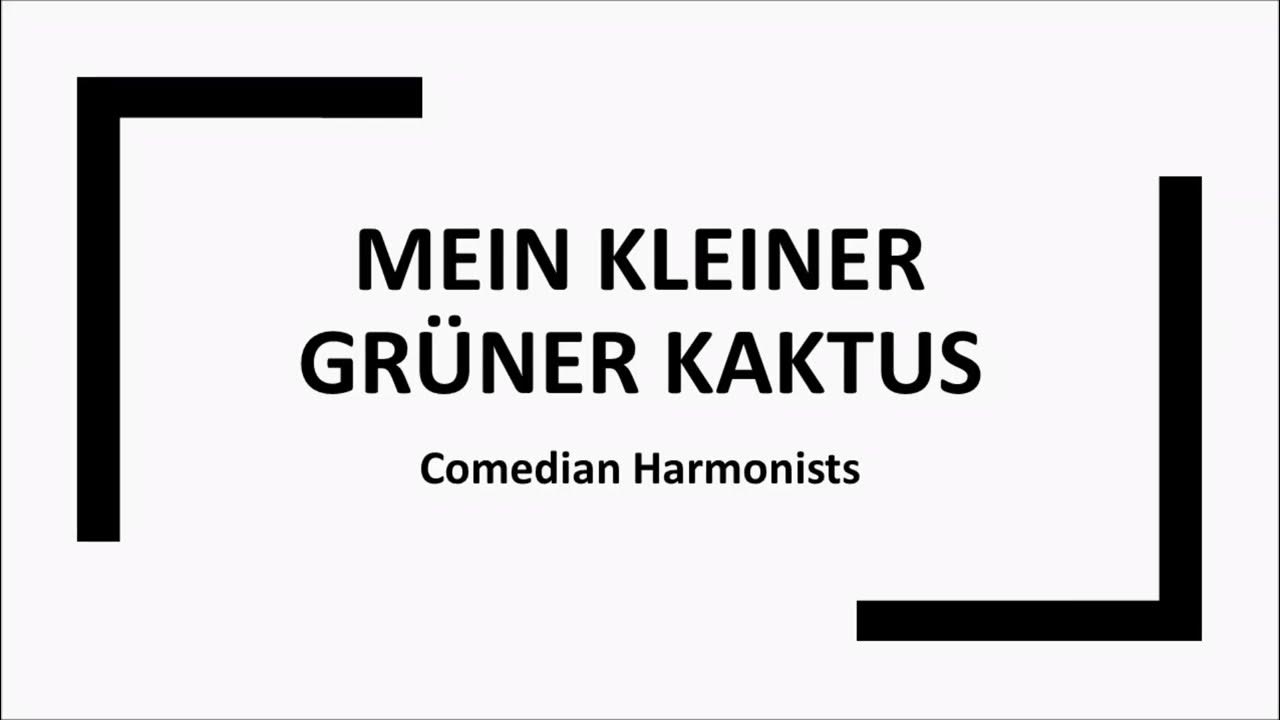 Comedian Harmonists Mein Kleiner Grüner Kaktus Lyrics