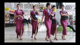 Beautiful flight attendants of Lion Air - Sultan Hasanuddin Airport || #airhostess #cabincrew