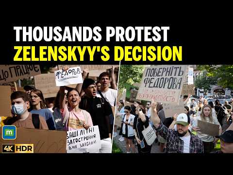 Video Thousands Protest in Ukraine After Zelenskyy Dismisses Defence Minister Mykhailo Fedorov