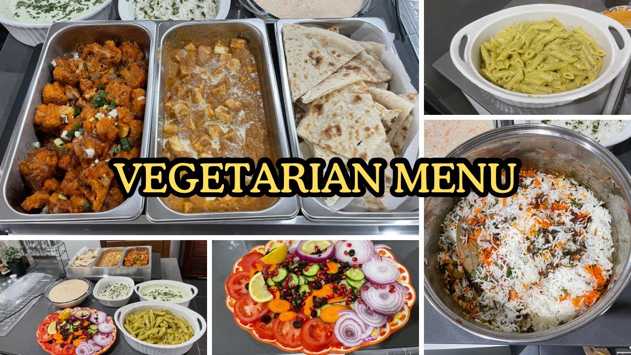 vegetarian dawat menu for 10 people | gobi manchurian । veg bariyani । shahi paneer । carrot kheer