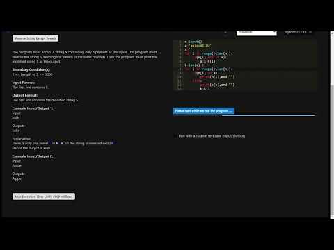 SKILLRACK | DAILY TEST | 04/09/2023 | REVERSE STRING EXCEPT VOWELS | PROGRAM ID 9447 | PYTHON  ||#dt