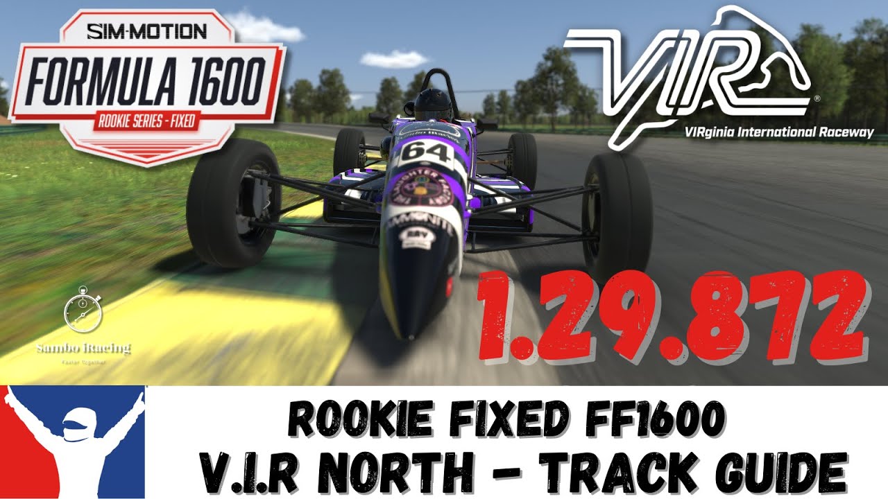 iRacing Ray FF1600 Virgina VIR North - Track Guide - 1:29.872 Sim ...