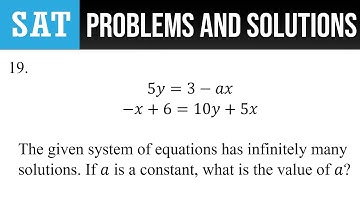 19. 5y=3-ax -x+6=10y+5x The given system of equations has infinitely many solutions.