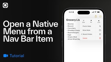 Open a Native Menu from a Nav Bar Item in Play
