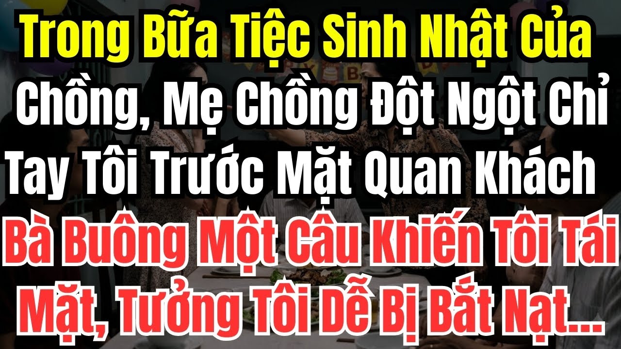 Trong Bữa Tiệc Sinh Nhật Chồng, Mẹ Chồng Đột Ngột Chỉ Tay Vào Tôi Trước Mặt Khách. Bà Ta Tưởng Tôi…