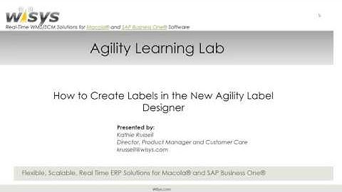 How to Create Labels in the New Agility Label Designer