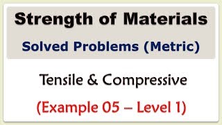 Solved Problems (Metric) - Strength of Materials - Tensile & Compressive (Level 1 – Example 05) screenshot 5