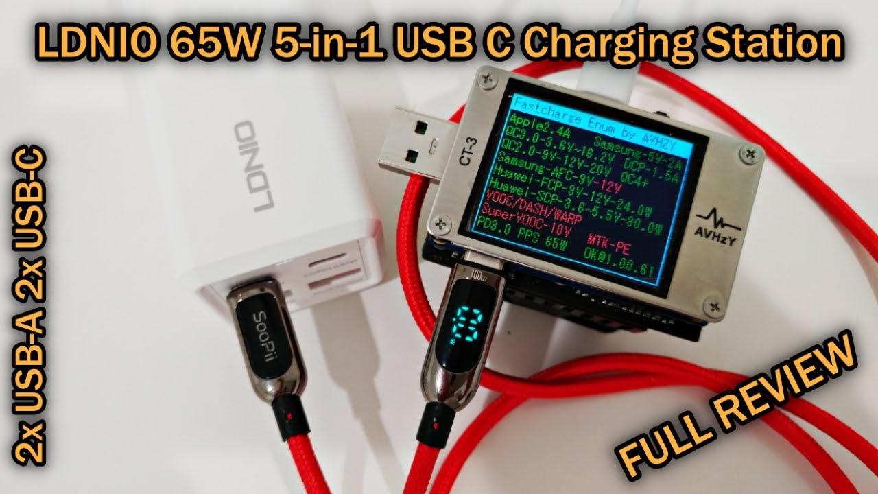 LDNIO 65W 5-in-1 USB-C Charging Station with AC Outlet Extender QC, PD, PPS (SU1441) FULL REVIEW