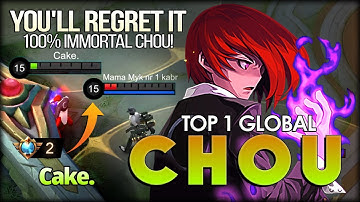 Out of Play! No One Can Kill Him! Cake. Top 1 Global Chou - Mobile Legends: Bang Bang