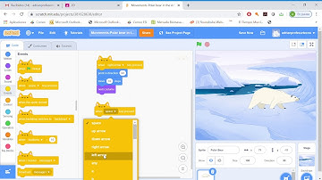 Introduction to Scratch. Movements part 1. Polar bear walking around the artic. 1º ESO