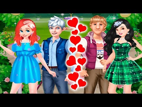 Видео: Girls Princesses with Boyfriends create Street Style - Dress Up Game for Kids