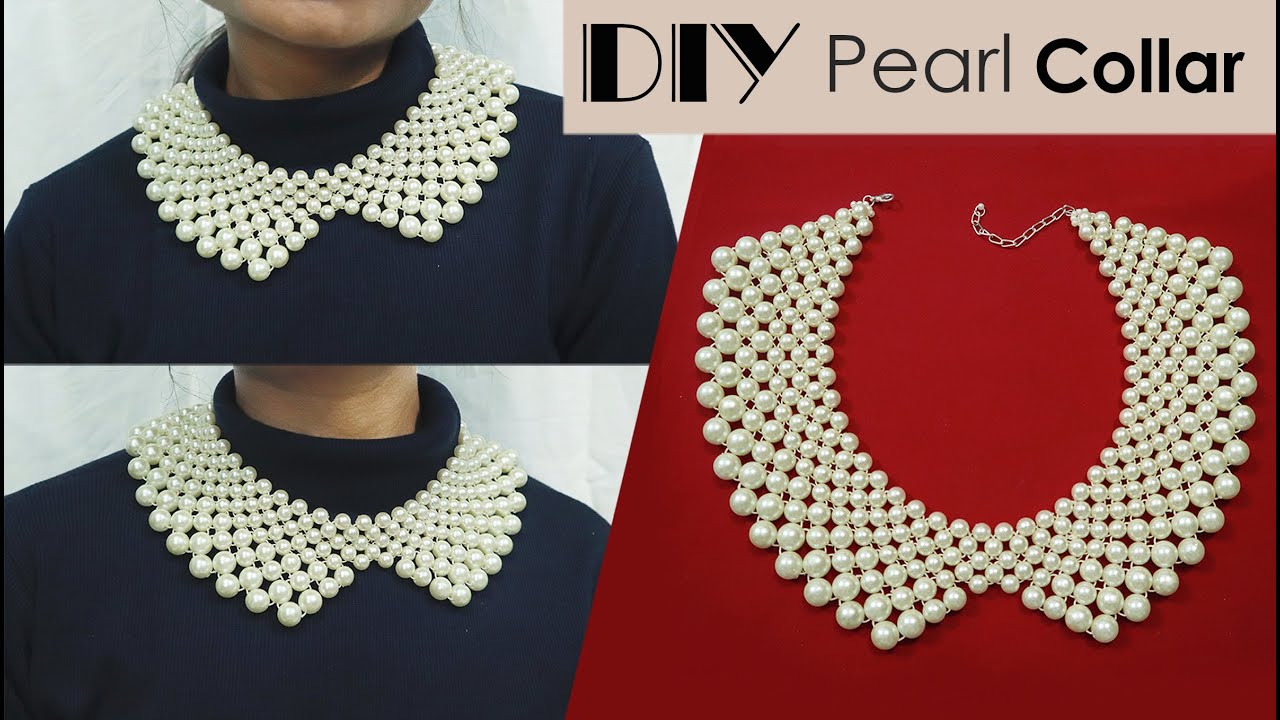 because im addicted - diy: pearl collar necklace