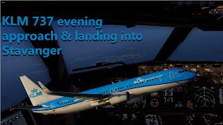 KLM B737 evening approach & landing into Stavanger KLM B737 evening approach & landing into Stavanger