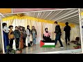 مسرحية صامتة حول القضية الفلسطينية إبداع وتقديم تلاميذ القسم الخامس ابتدائي لمؤسسة المنال الخاصة