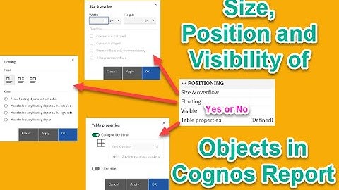 300 Size, position and visibility of objects in Cognos report