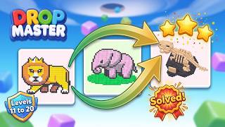 🧩 Puzzle Drop Master: Levels 11 - 20 Walkthrough & Solutions! 🏆