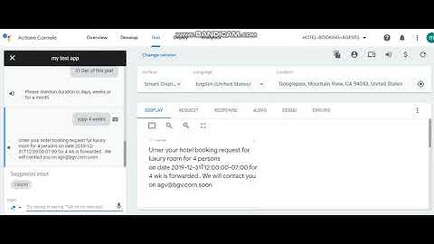 hotel booking Agent Dialogflow