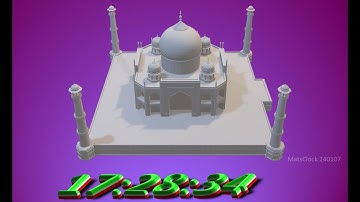 MatsClock 240107 - Free 3D Taj Mahal PowerPoint Digital Clock PPT Timer