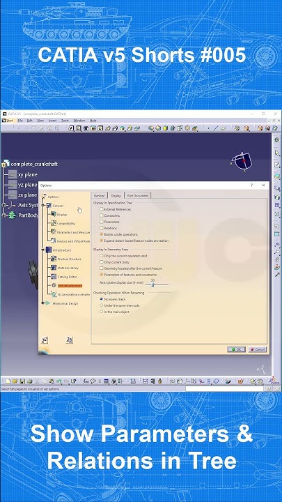 Catia v5 Shorts #005 - Show Parameters and Relations/Formulas in the ...