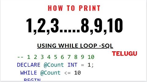 How to print 1 to 10 numbers in Sql
