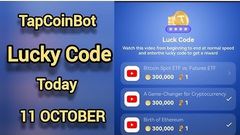 Tap Coin Lucky Code Today 11 October