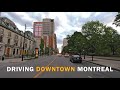 Driving in Downtown Montreal From Sherbrooke to Lionel-Groulx Metro Station