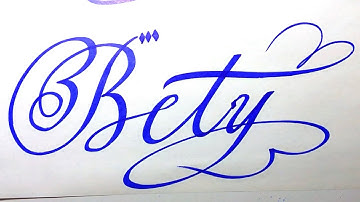 Bety Name Signature Calligraphy Status | How to Cursive write with cut Marker #bety @bety