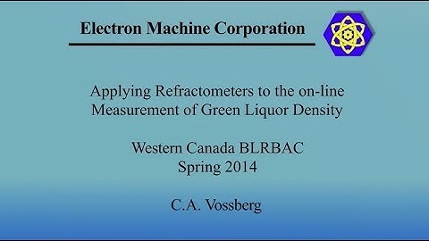 Applying Refractometers to the on line Measurement of Green Liquor Density
