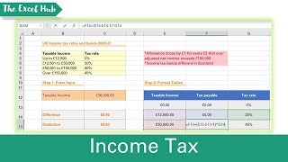 Calculate UK Income Tax Using VLOOKUP In Excel - Progressive Tax Rate