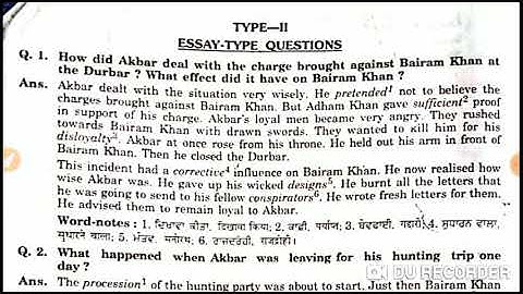 Long Questions of the chapter 1 The Young Akbar, English Literature, Class +1.