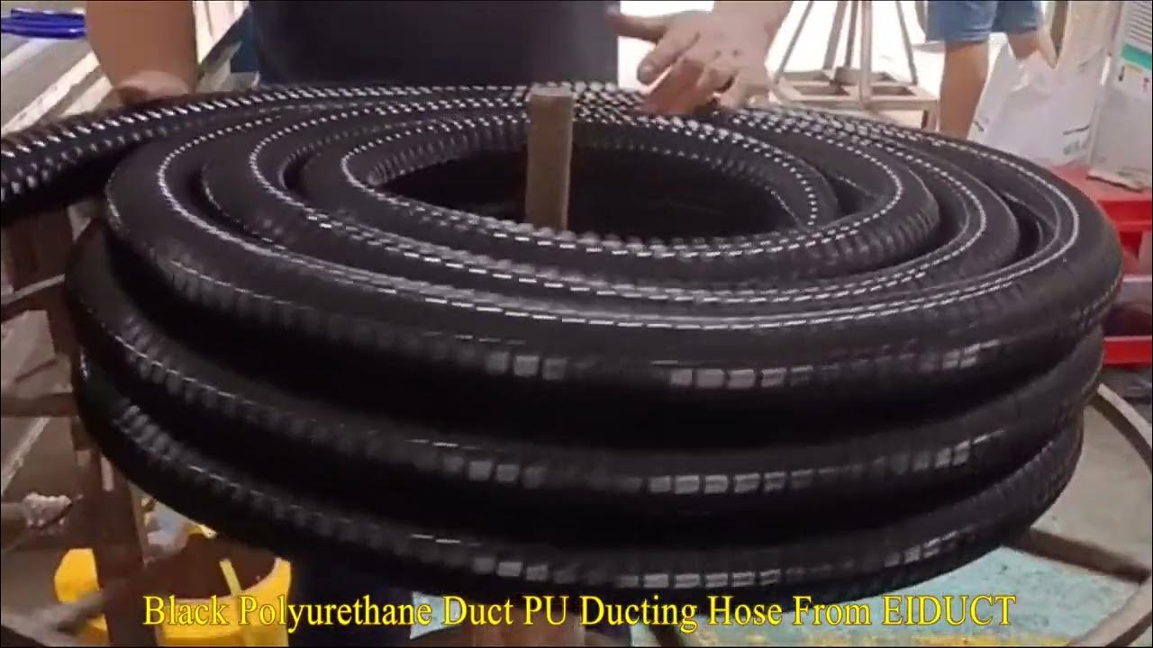 Black Polyurethane Duct PU Flex Ducting Hose Manufacturing Process From