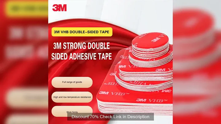 3M 5PCS Square 50mm Double-Sided Tape Vhb Die-Cut Type Waterproof Foam Black Tape Round Square Car S