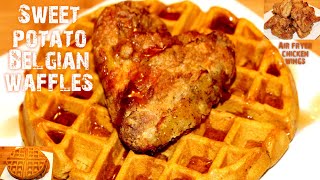 The BEST Sweet Potato Belgian Waffles | Air Fryer Chicken & Waffles | EASY | My Gadget Kitchen |#243