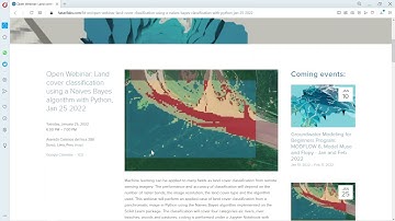 Open Webinar: Land cover classification using a Naives Bayes algorithm with Python, Jan 25 2022