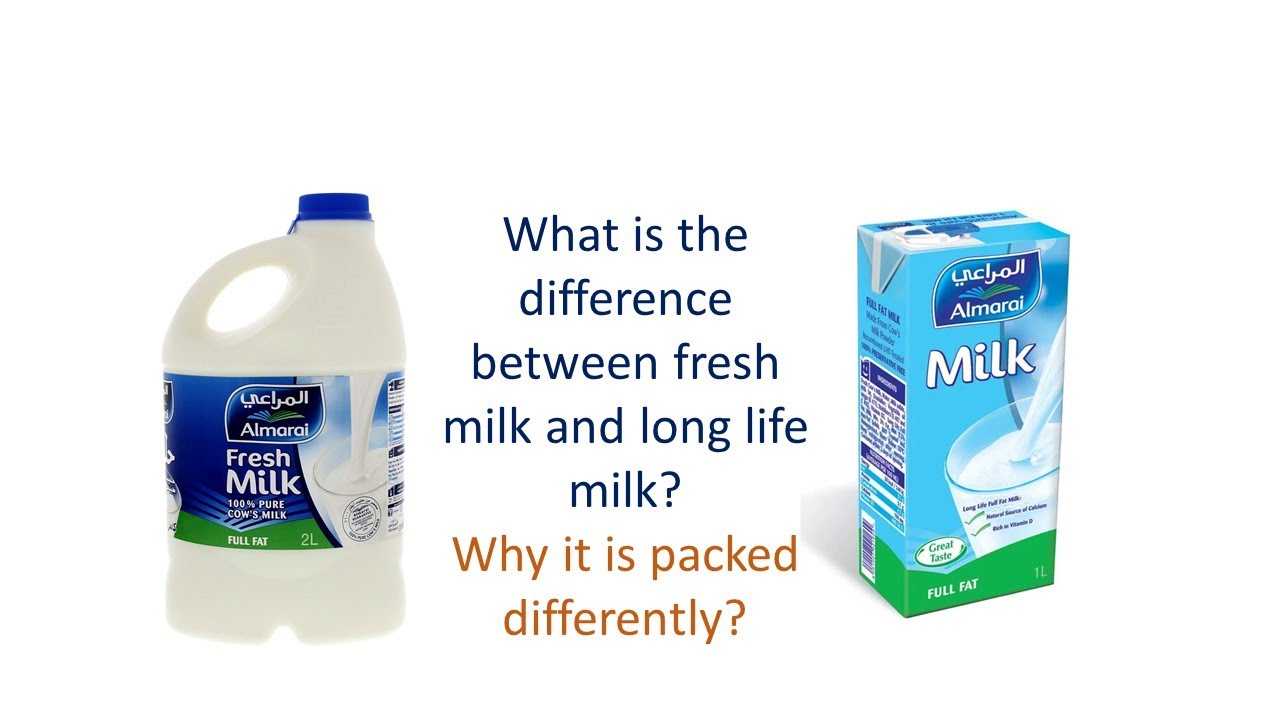 difference between fresh milk and long life milk - YouTube