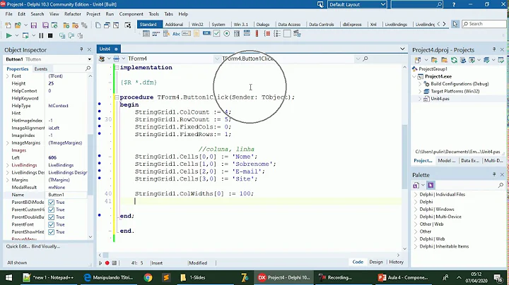 15   TStringGrid Delphi