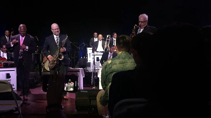 Saxophonist Marcus Wolfe sits in with the Basie Band