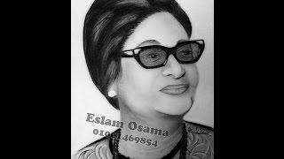 ام كلثوم كوكب الشرق بورتريه رصاص رسم إسلام أسامه - Draw Umm Kulthum