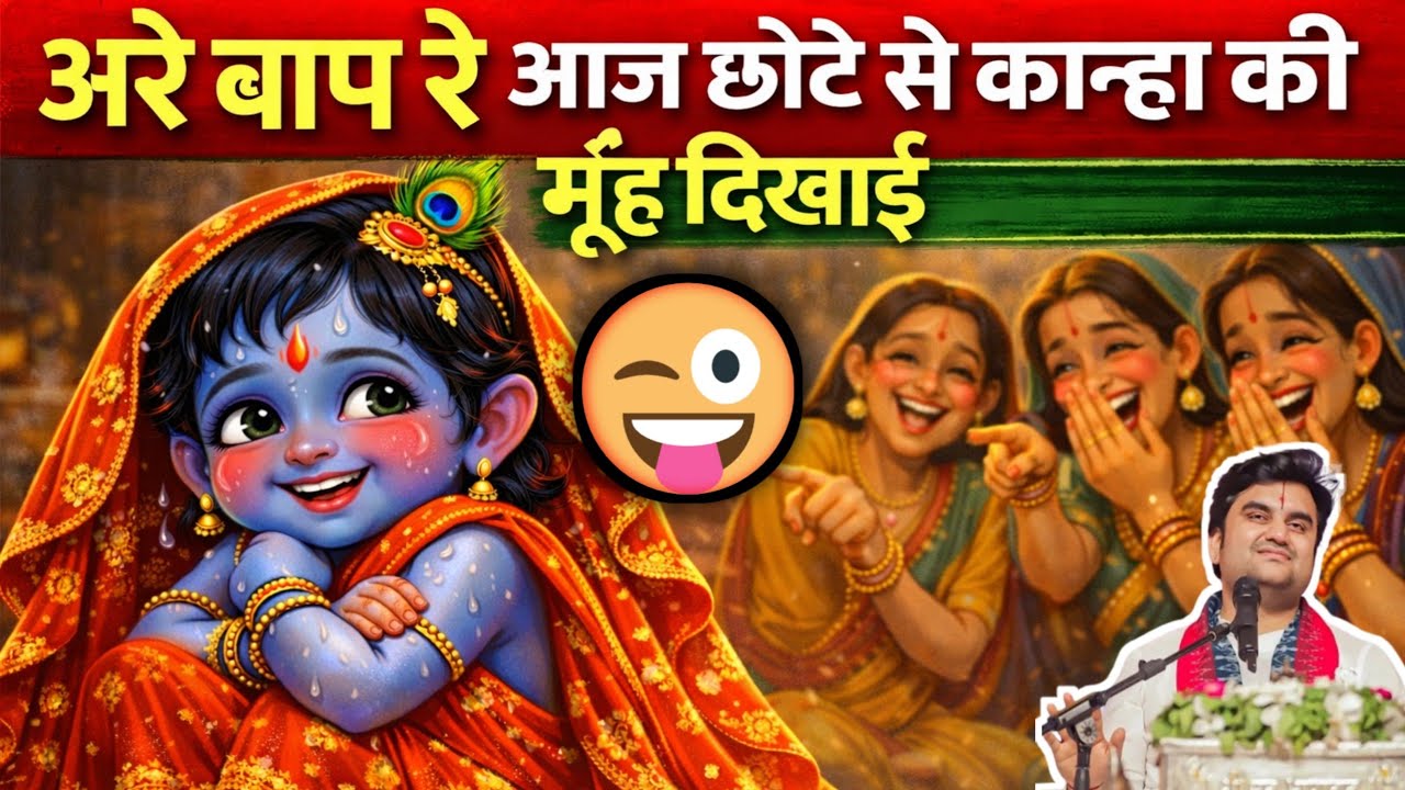 अरे बाप रे आज छोटे कान्हा की मुँह दिखाई 😂इन्द्रेश जी कथा /indreshji katha @BhaktiPath 