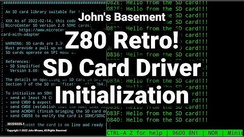 Z80 Retro #19 - SD Card Driver Initialization