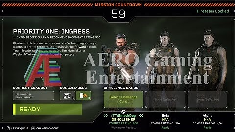 Aliens: FireTeam Elite: Priority One: Ingress (Demo Kit) - Solo / Intense Difficulty