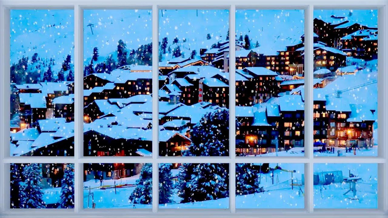 Winter Window View ️ Alps Winter Snow Window For Projector/TV With