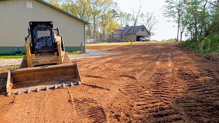 Building swale around Barn with dozer and skidsteer