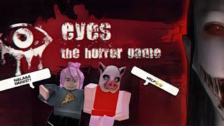 ESCAPING EYES THE HORROR GAME MULTIPLAYER WITH MY COUSIN!