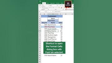 Format Cell Dialog Box With Font in Microsoft Excel