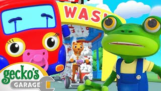 Runaway Car Wash | Gecko | Cars, Trucks & Vehicles Cartoon | Moonbug Kids