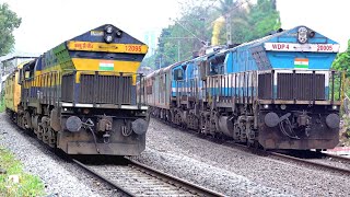 50-in-1 Single Cab EMD Locomotive Twin-toned HORNS Fest of 2023: WDP 4 in LHF Mode | INDIAN RAILWAYS