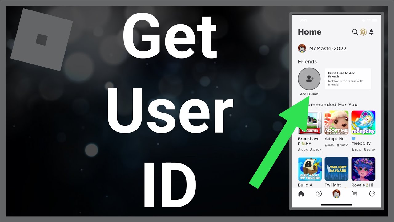 How To Get Your Roblox User Id On Mobile Youtube - roblox username from id